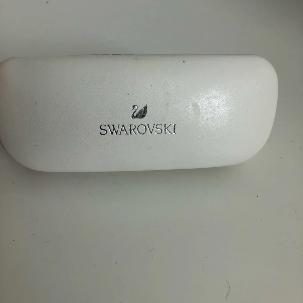Swarovski White Eyewear Case with Rhinestone Accent